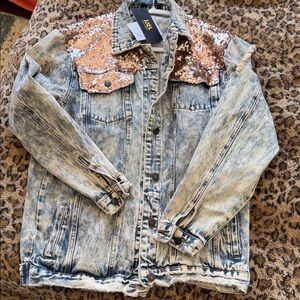 L&B Sequin Denim Jacket 21” p2p